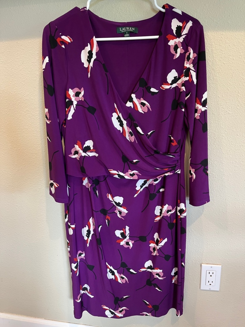 Lauren Ralph Lauren Violet Floral Long-Sleeve Dress
